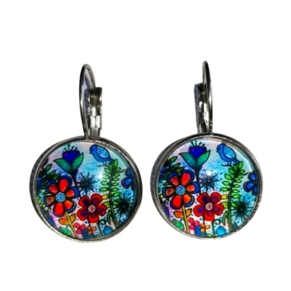 Handcrafted Floral Earrings - Picture 1 of 4